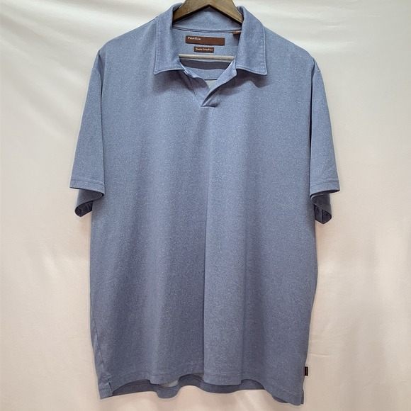 Perry Ellis Mens Light Blue Travel Luxe Short‎ Sleeve Polo Shirt Size XXL - Picture 1 of 3
